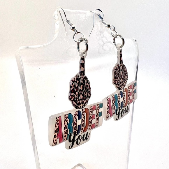 Angry ABC Earrings - Funny Earrings - Statement Earrings - Attitude Earrings - Picture 2 of 8